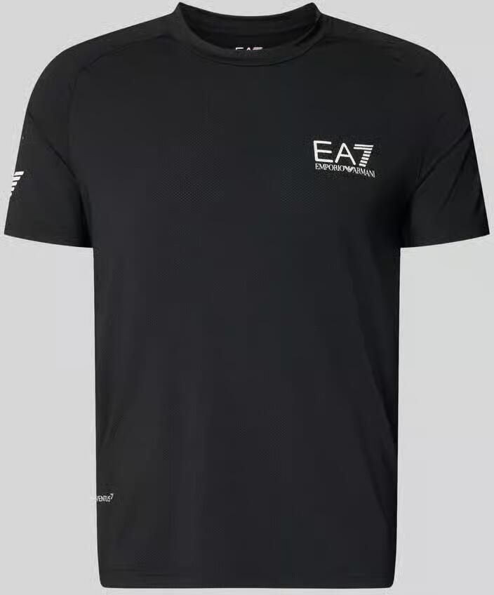 Emporio Armani EA7 Comfortabel en zacht katoenen T-shirt met EA7-logo Black Heren