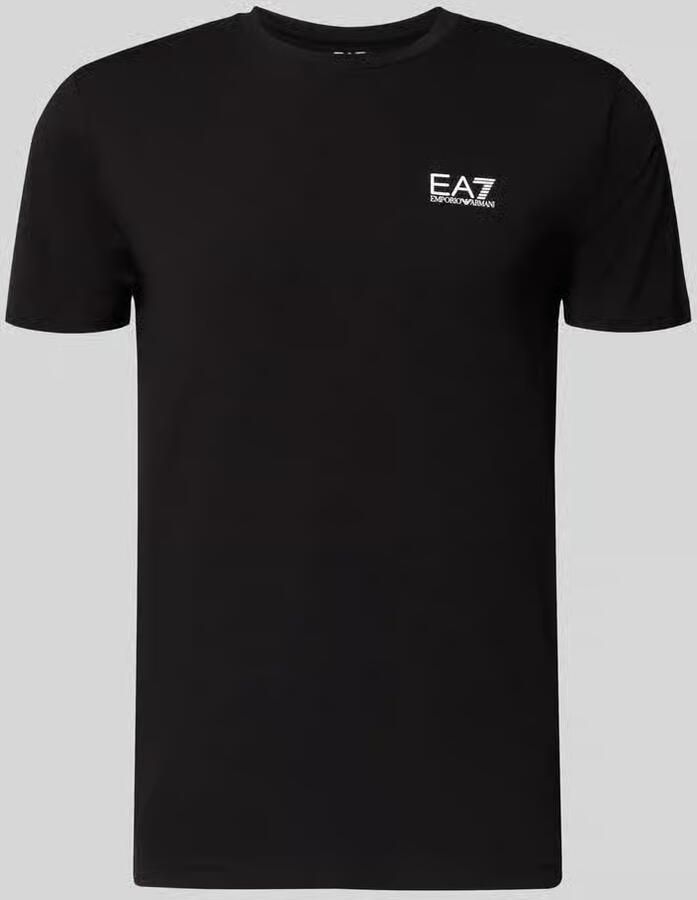 Emporio Armani EA7 Comfortabel en zacht katoenen T-shirt met EA7-logo Black Heren