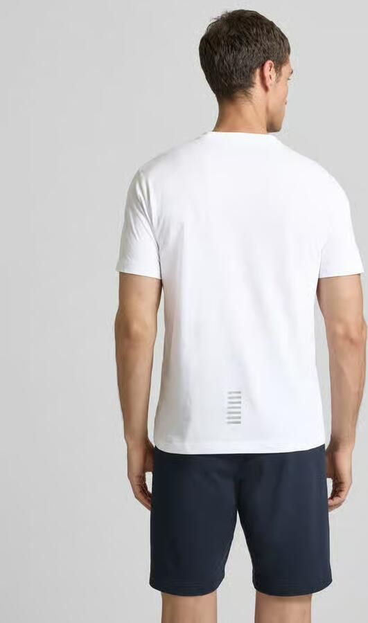 Emporio Armani EA7 Witte Katoenen T-shirt met Logo White Heren - Foto 4