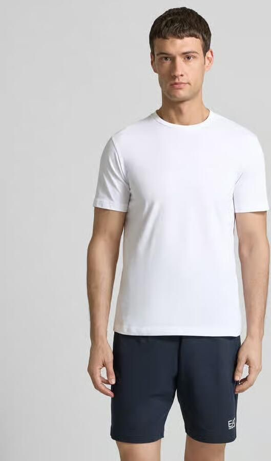 Emporio Armani EA7 Witte Katoenen T-shirt met Logo White Heren - Foto 5