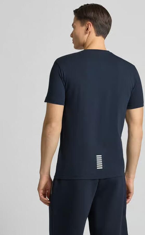 Emporio Armani EA7 Heren Blauw Katoenen T-shirt met Logo Print Blue Heren - Foto 3