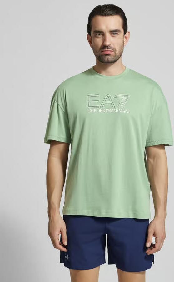 EA7 Emporio Armani T-shirt met logo en ronde hals - Foto 3