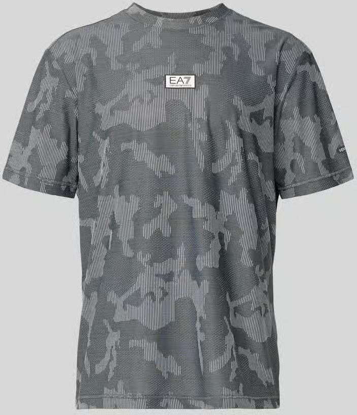 EA7 Emporio Armani T-shirt met ronde hals en labeldetail