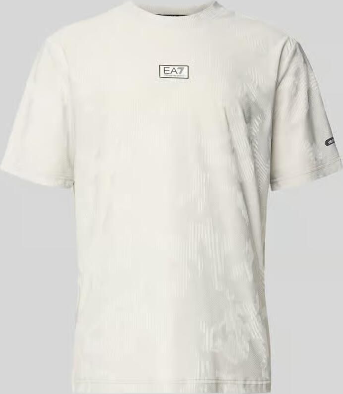 EA7 Emporio Armani T-shirt met ronde hals en labeldetail