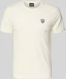 EA7 Emporio Armani T-shirt van viscosemix met labelpatch