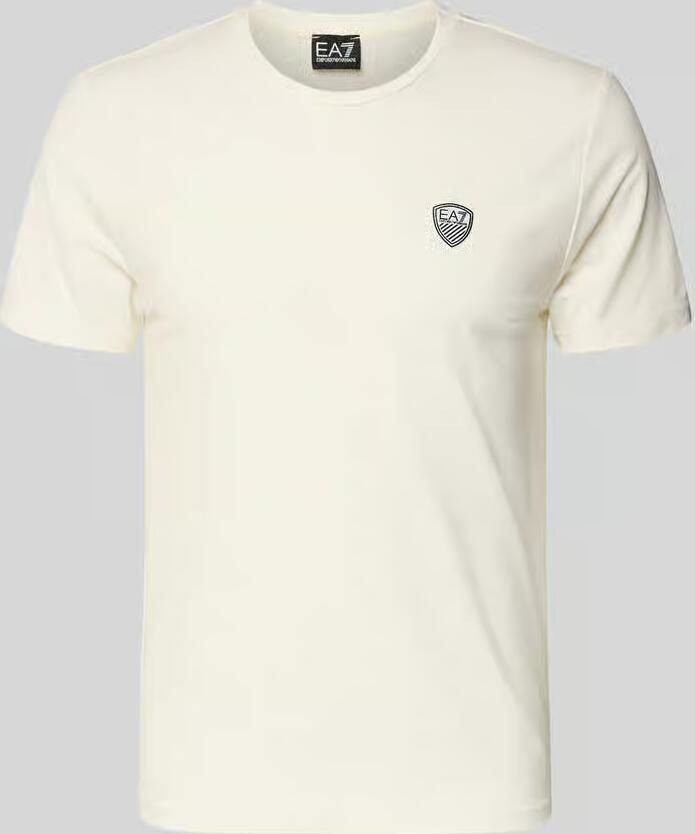 EA7 Emporio Armani T-shirt van viscosemix met labelpatch
