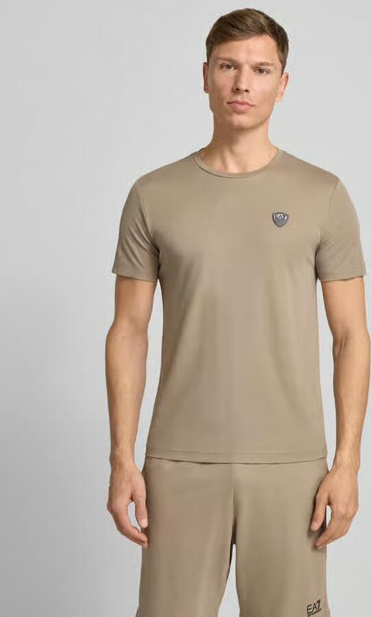 EA7 Emporio Armani T-shirt van viscosemix met labelpatch - Foto 2