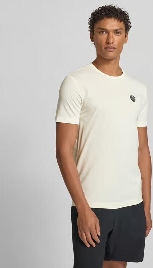 EA7 Emporio Armani T-shirt van viscosemix met labelpatch - Foto 3