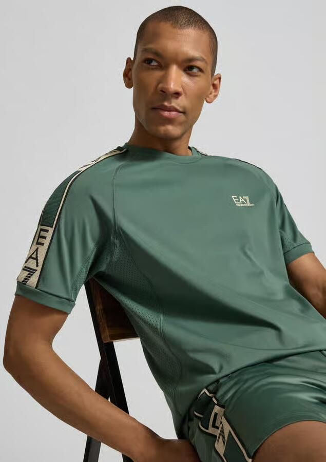 EA7 Emporio Armani T-shirt van Viscosemix met logo
