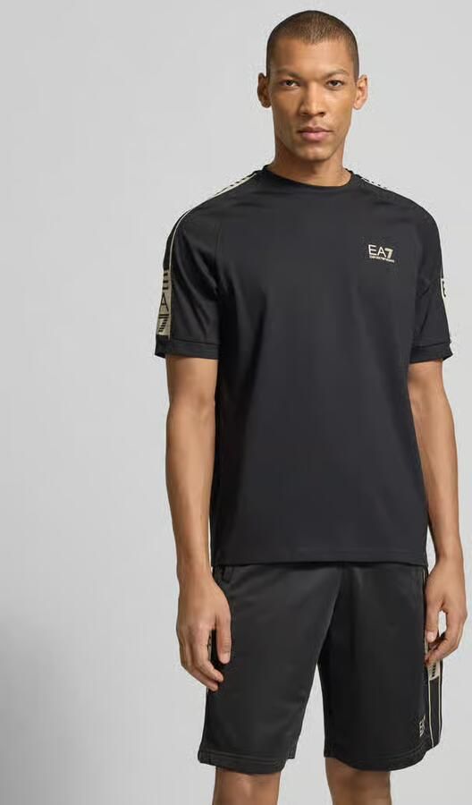 EA7 Emporio Armani T-shirt van Viscosemix met logo - Foto 4