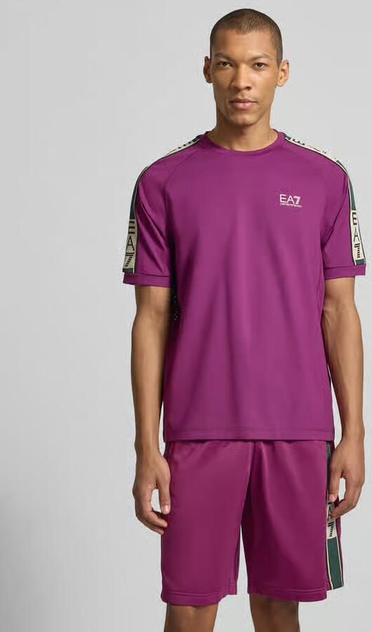 EA7 Emporio Armani T-shirt van Viscosemix met logo - Foto 3