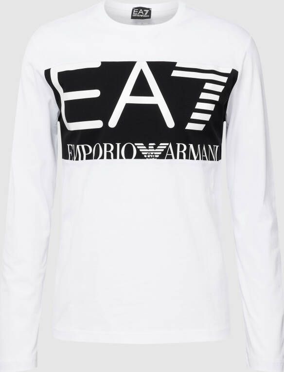 Emporio Armani EA7 Logo Series Crew-Neck Sweatshirt With Oversized Logo Wit Heren
