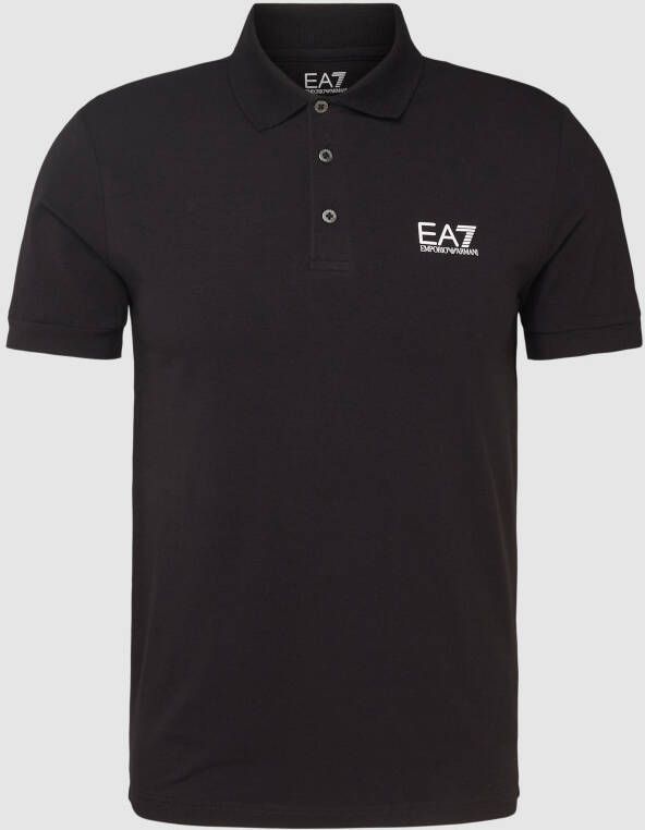 Emporio Armani EA7 Logo Print Polo Shirt EA7 Black Heren