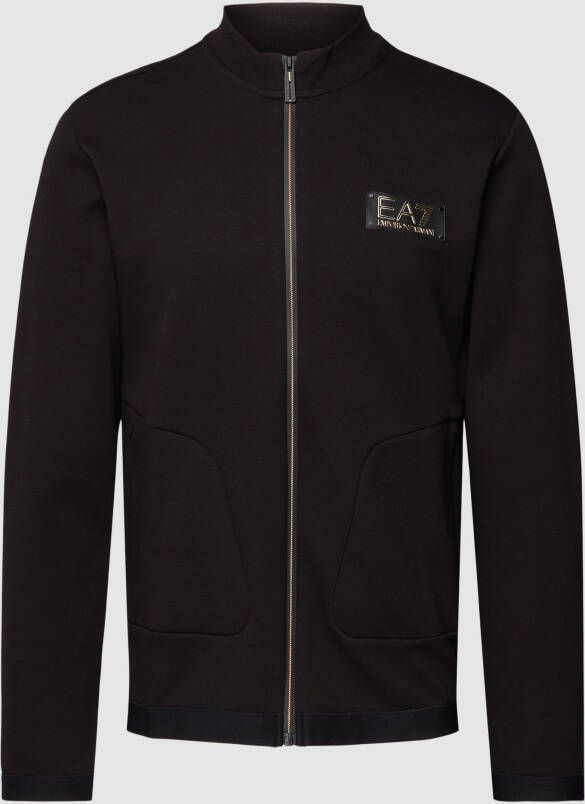 Emporio Armani EA7 Sweater met rits Zwart Heren