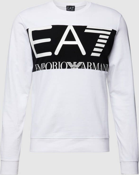 EA7 Emporio Armani Sweatshirt van katoen met labeldetail