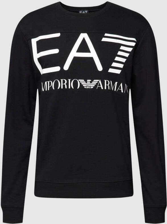EA7 Emporio Armani Sweatshirt van katoen met labeldetail
