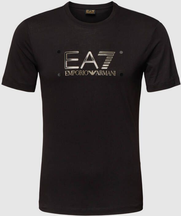 Emporio Armani EA7 Minimalistische Zwarte T-shirt met EA7 Logo Black Heren