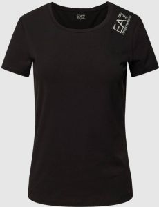 Emporio Armani EA7 T-shirt met logo Zwart Dames