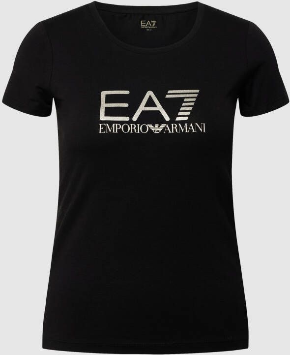 Emporio Armani EA7 Bedrukt T-shirt Black Dames