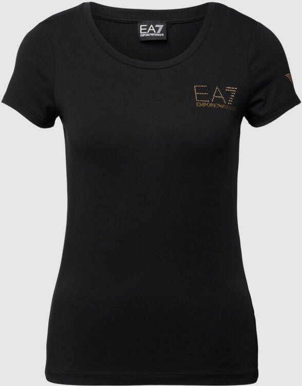 EA7 Emporio Armani T-shirt met siersteentjes