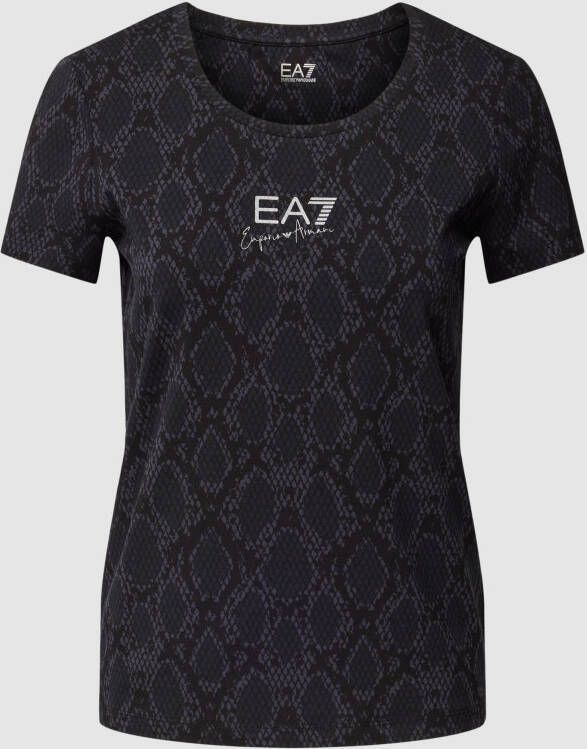 EA7 Emporio Armani T-shirt met structuurmotief