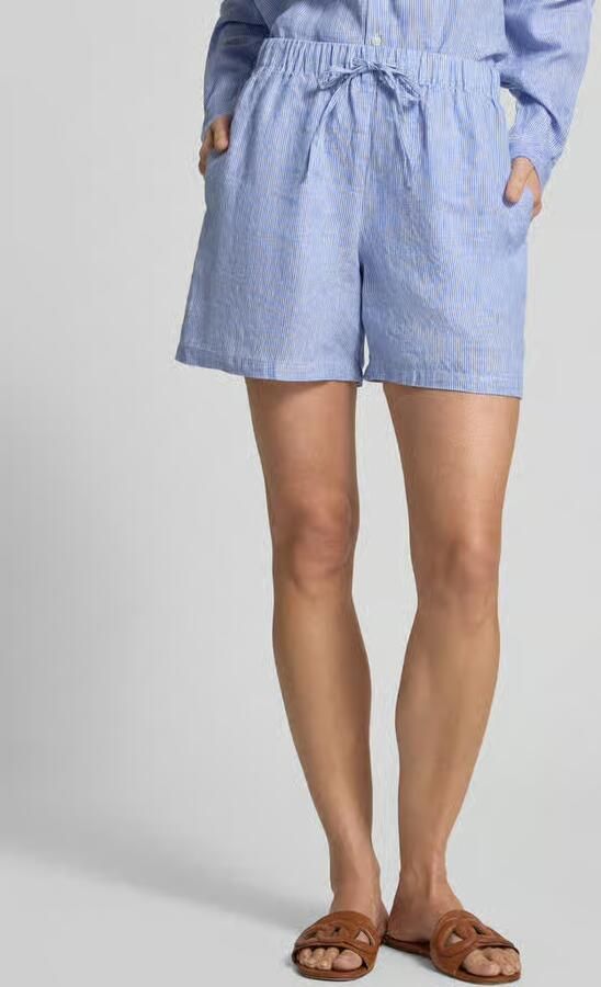 ECOALF Linnen short met streepmotief model 'ERAS' - Foto 4
