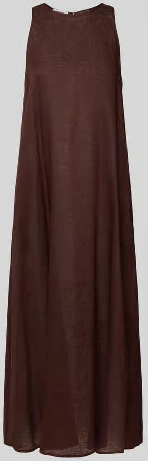 ECOALF midi-jurk van linnen met ronde hals model 'UKARA'