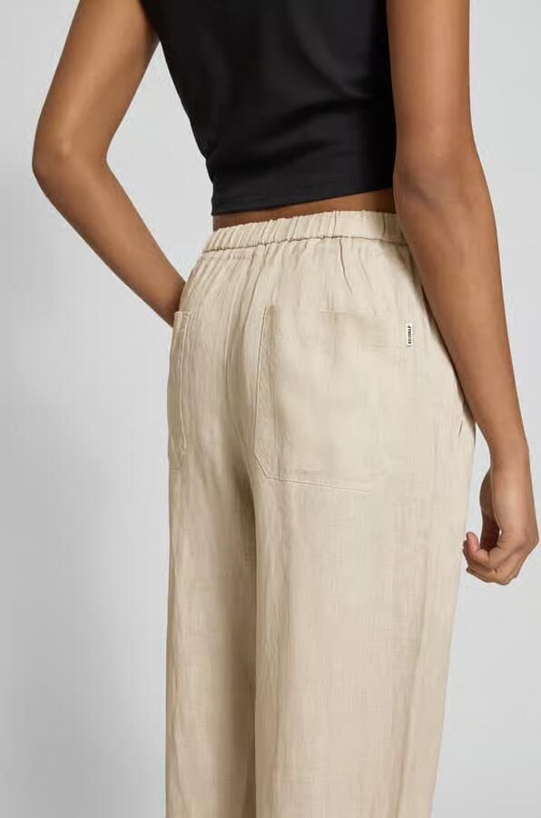 ECOALF Regular fit linnen broek met tunnelkoord model 'INDIALF'