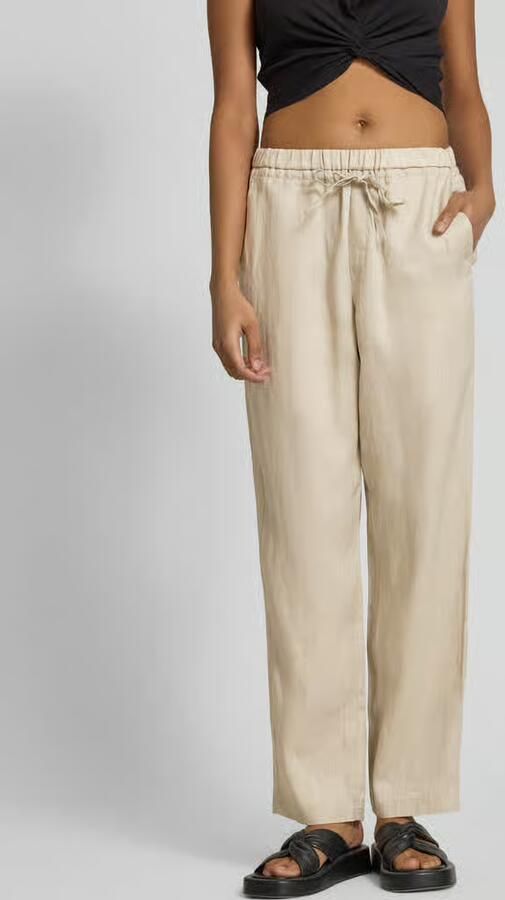 ECOALF Regular fit linnen broek met tunnelkoord model 'INDIALF' - Foto 3