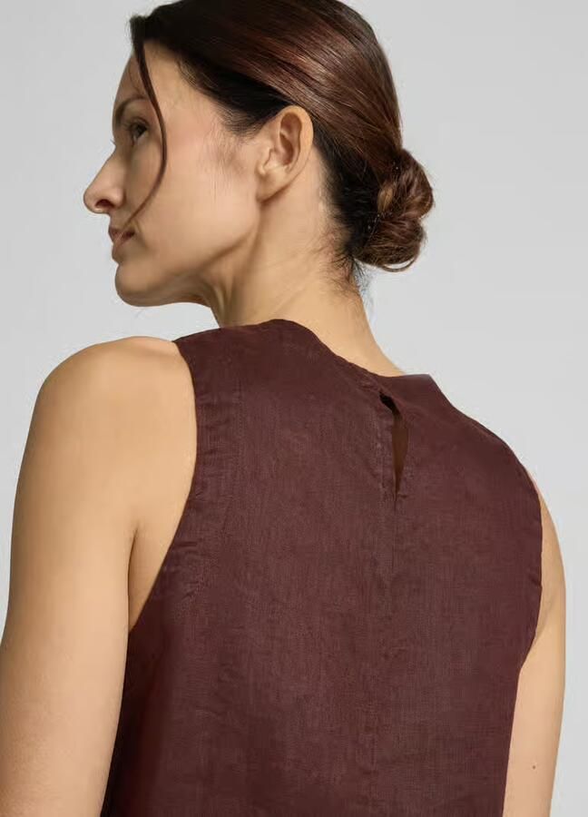 ECOALF Top van linnen met ronde hals model 'SIA'