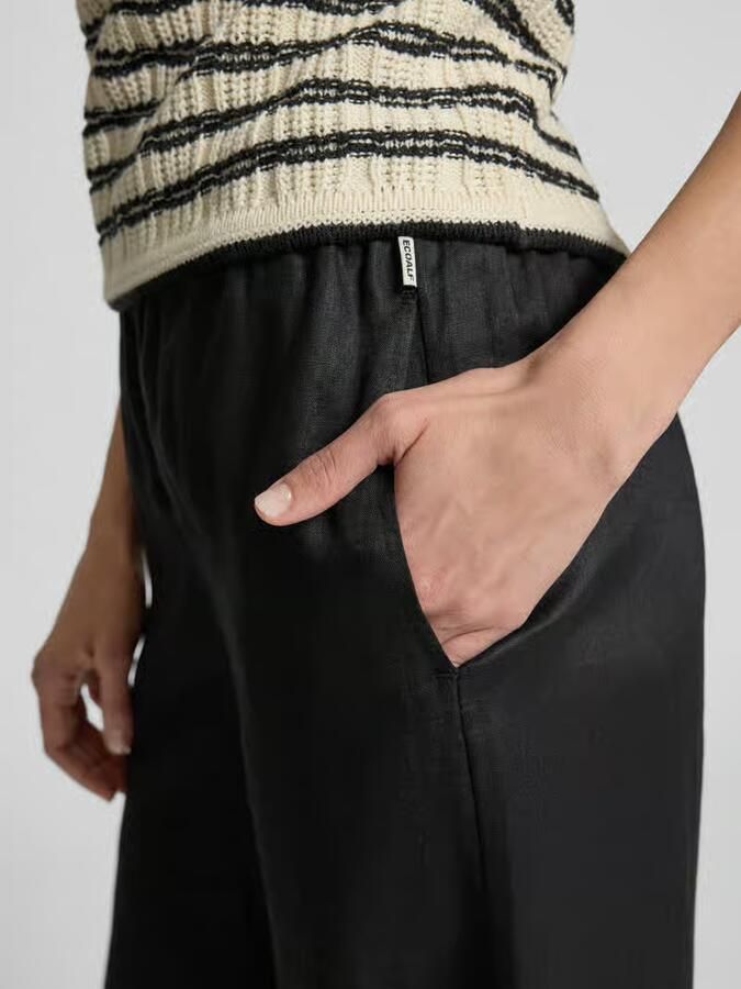ECOALF Wide leg linnenbroek met elastische band Model 'MOSSI'