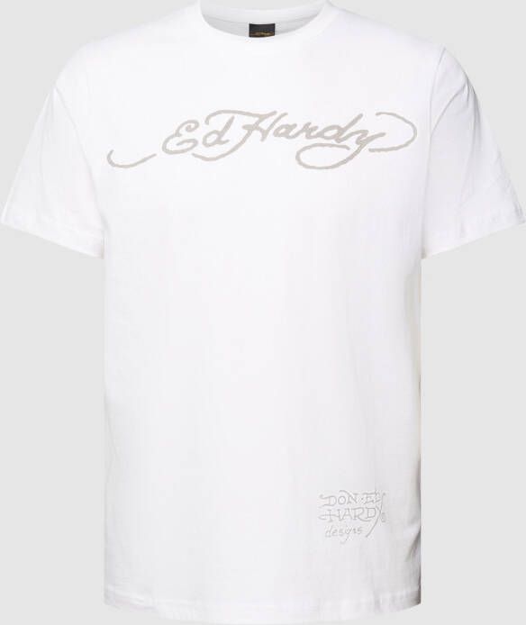 Ed Hardy T-shirt met labelprint