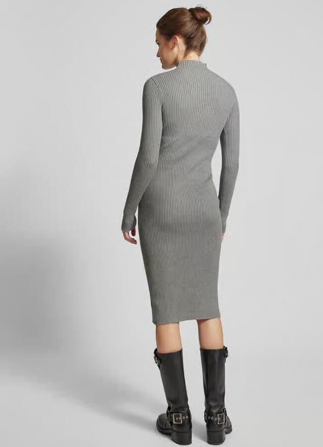 EDITED Gebreide jurk met opstaande kraag model 'Hada'