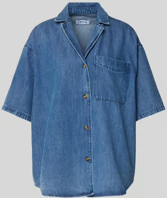 EDITED Jeansblouse met opgestikte borstzak model 'Pheline' - Foto 2