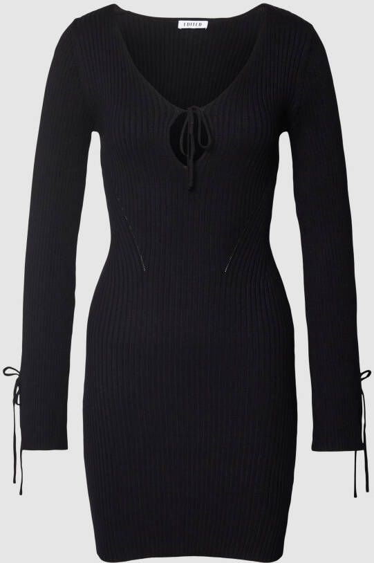 EDITED Gebreide jurk met strikdetails