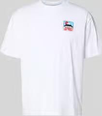 Edwin T-shirt met labelprint model 'SUNSET ON FUJI SAN'