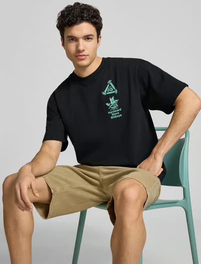 Edwin T-shirt met print en ronde hals