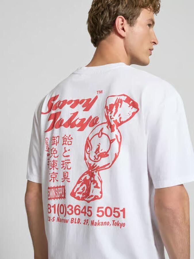 Edwin T-shirt met print op de achterkant model 'SORRY TOKYO'