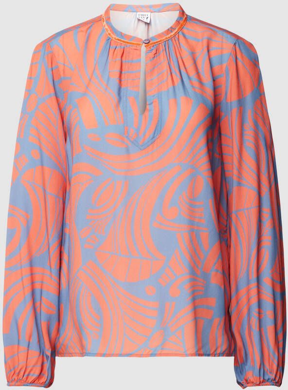 Emily Van den Bergh Blouse met strik en bloemenmotief