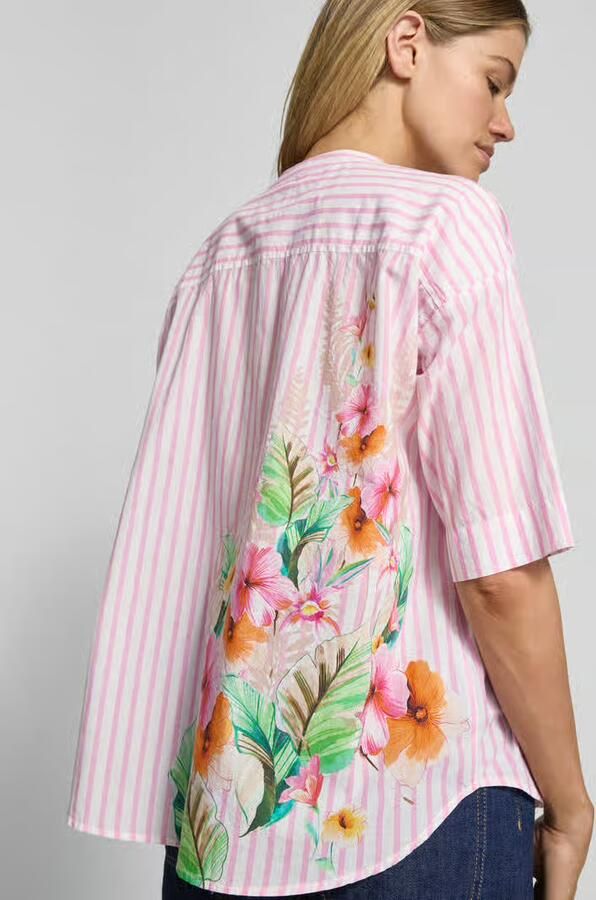 Emily Van den Bergh blouse in relaxed fit met motiefprint en tuniekkraag