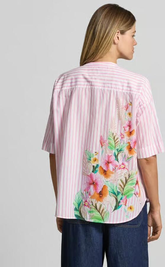 Emily Van den Bergh blouse in relaxed fit met motiefprint en tuniekkraag - Foto 4