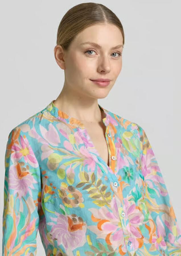 Emily Van den Bergh Blouse met afgeronde zoom en knoopsluiting