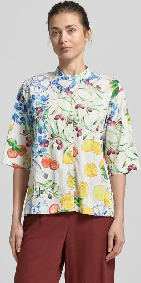 Emily Van den Bergh Blouse met maokraag en 3 4-mouw - Foto 2
