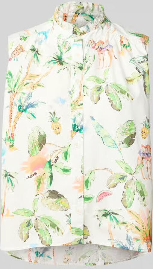 Emily Van den Bergh Blouse met rucheskraag en knoopsluiting - Foto 2