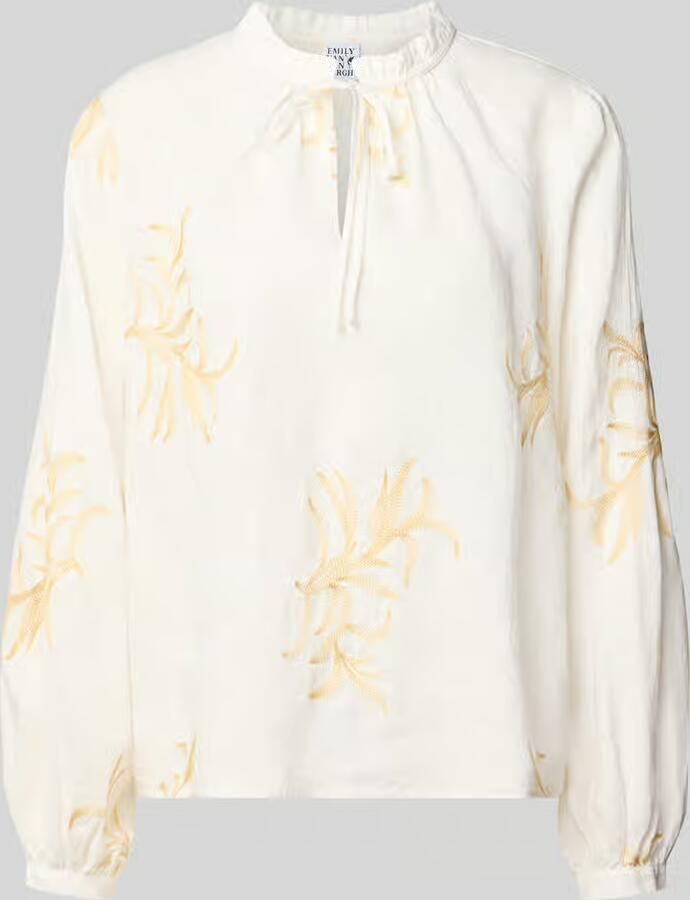Emily Van den Bergh Blouse met serafinokraag en vetersluiting - Foto 2