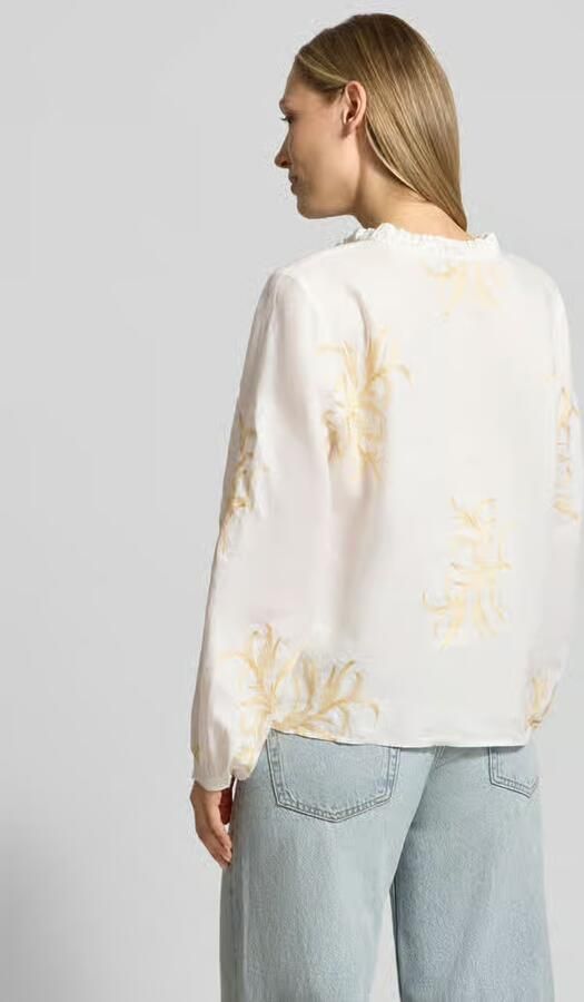 Emily Van den Bergh Blouse met serafinokraag en vetersluiting - Foto 3