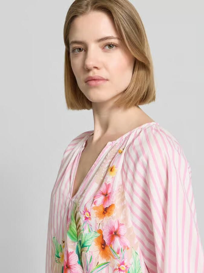 Emily Van den Bergh Blouse met tuniekkraag en elastische mouwboorden