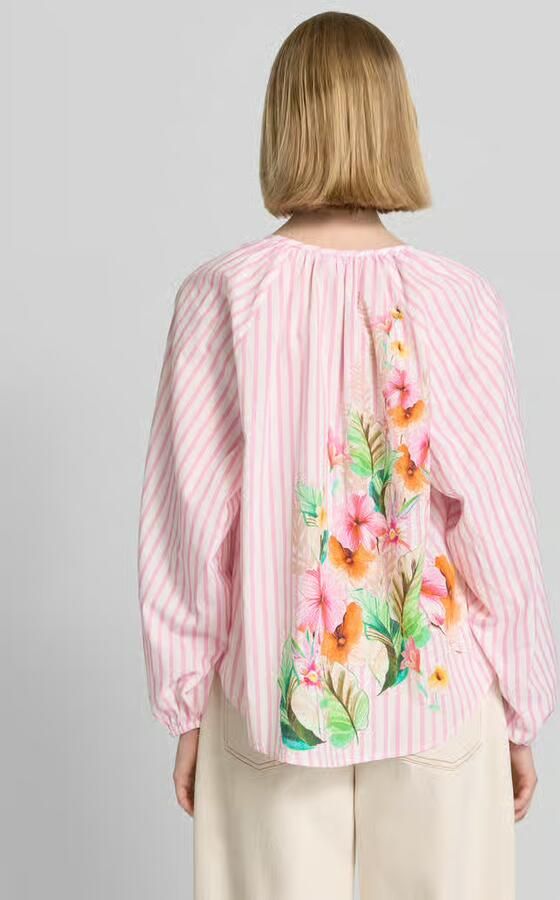 Emily Van den Bergh Blouse met tuniekkraag en elastische mouwboorden