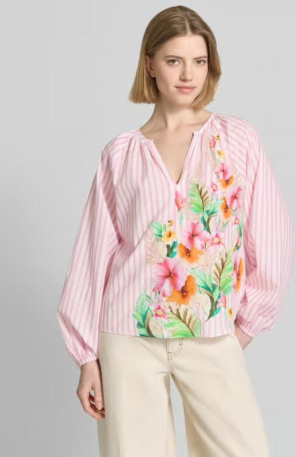 Emily Van den Bergh Blouse met tuniekkraag en elastische mouwboorden - Foto 4