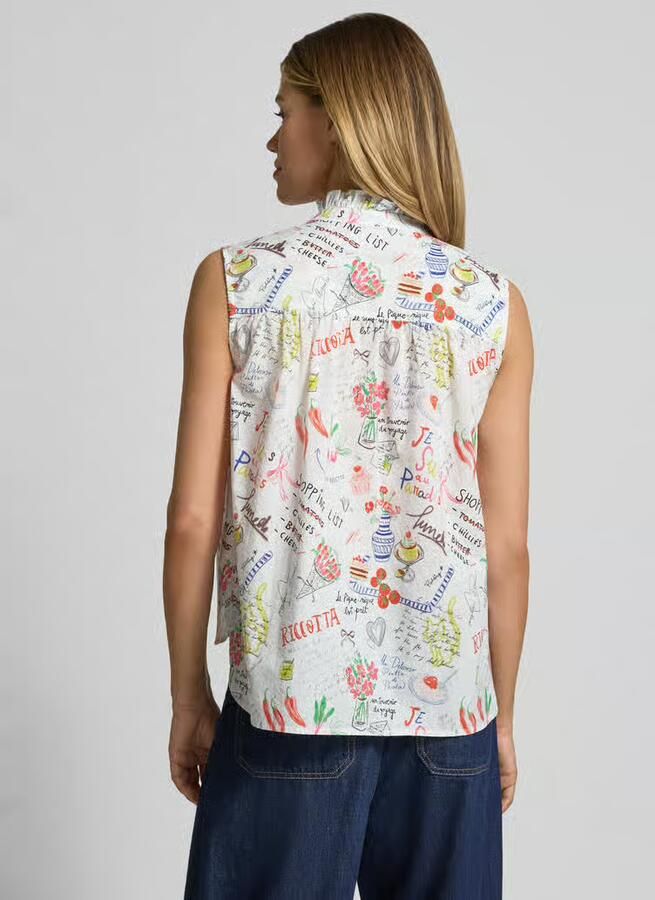 Emily Van den Bergh Blousetop in all-over look met opstaande kraag - Foto 2